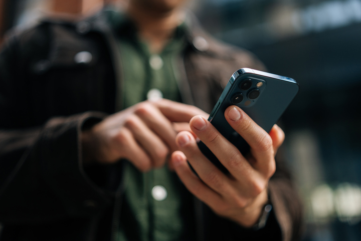 Person using a mobile phone
