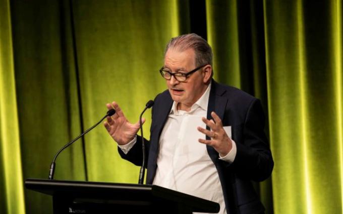 Michael Farrell presenting