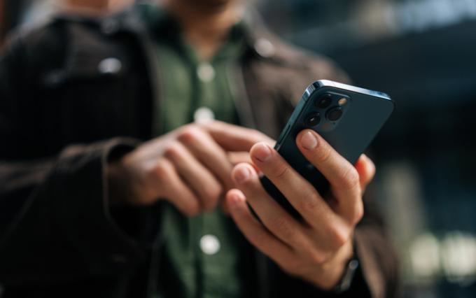 Person using a mobile phone